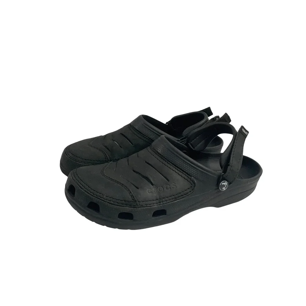Crocs Men's Yukon Vista‎ II Black Clogs Sandals Size 11 comfort rubber leather